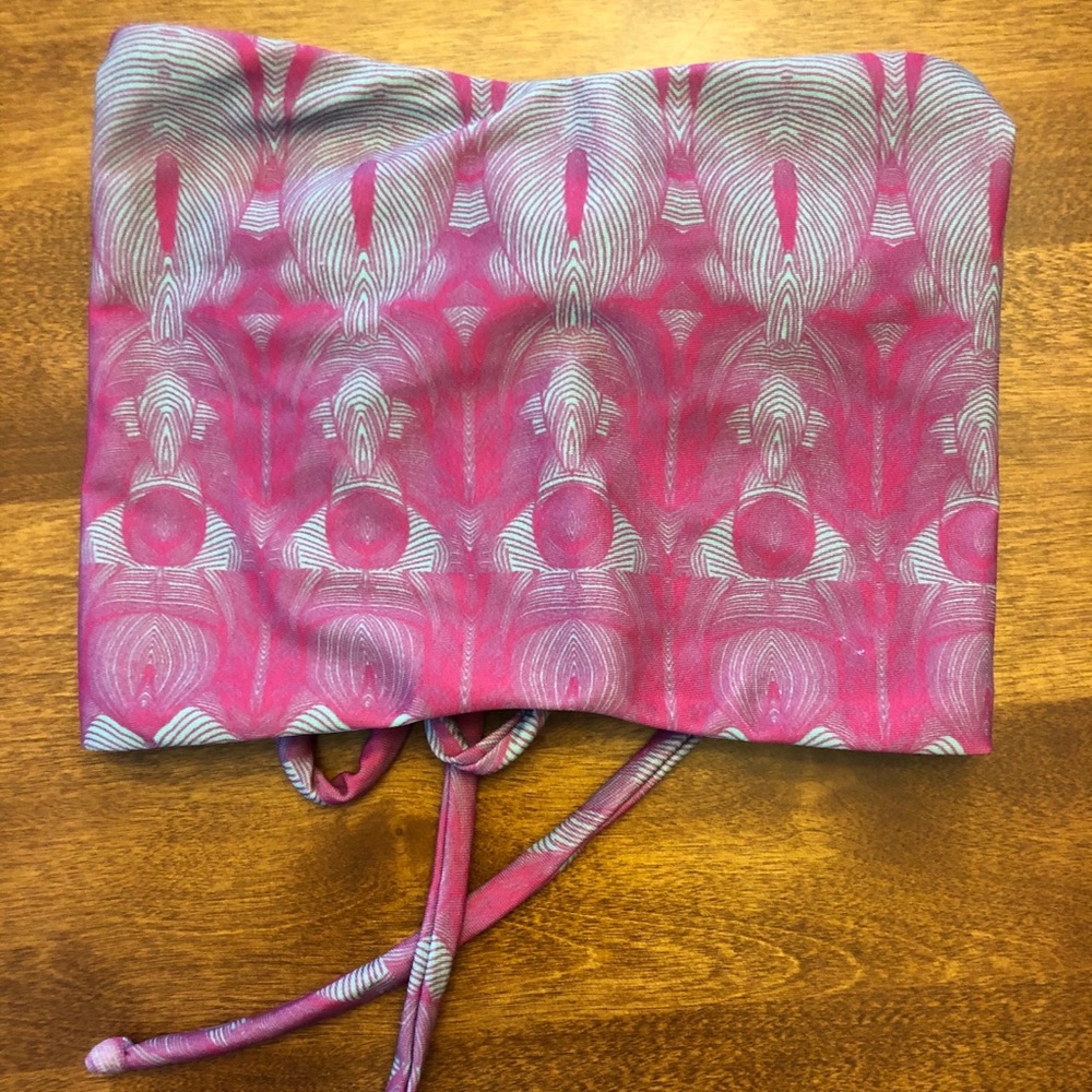 L*SPACE strapless bandeau reversible bikini top